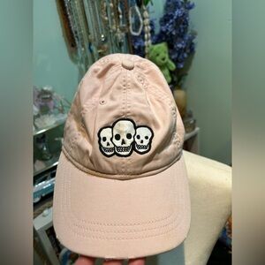 Vintage pale pink skull American eagle hat